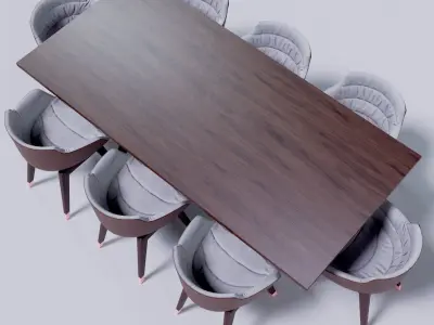 Modern Eight Seater Dinning Table 3D model
