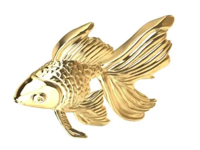 GOLDEN FISH PENDANT - DIJE PEZ DORADO 3D print model