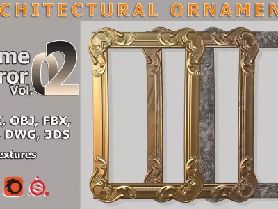 Frame Mirror Ornamental Classic Vol 02 3D model