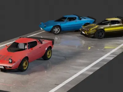 Lancia Stratos Low-poly 3D model