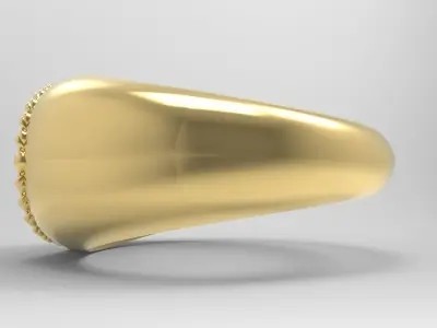 Ring  signet anchor nautical 3D print model