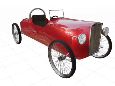 CycleKart Old school Car Low Details BLENDER EEVEE Low-poly 3D model