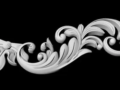 Central decor ornament for furniture 3D model 722