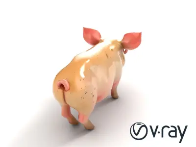 Playful Muddy Pig Character model pack Low-poly 3D model