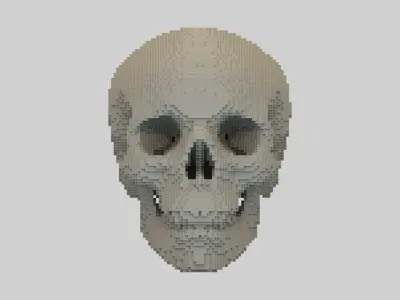 Voxel Skull Low-poly 3D model