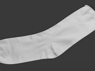 White Sock - Realistic and Universal Cotton Footwear  3D model