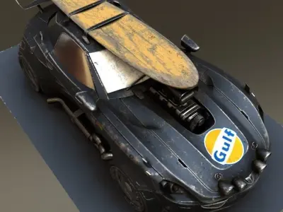 Vulture Scifi Car Concept Low-poly 3D model