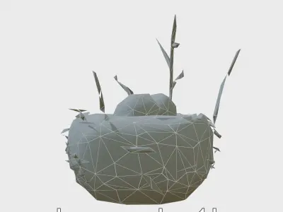 Bird Nest Lamp with LED Branches and Egg Bulbs Low-poly 3D model