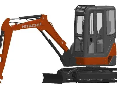 Mini excavator Hitachi Zaxis ZX27U-2  - Extra package version 3D model