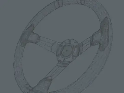 Momo Drifting Steering Wheel Low-poly 3D model