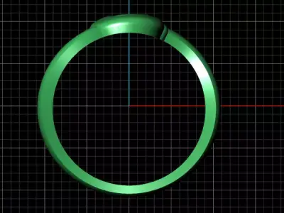 J alphabet bypass shell hallow ring 3D print model