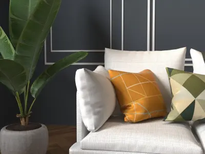 Interior design scene 3D model small room  3D model