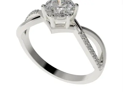 Engagement ring  Curved  3D print model