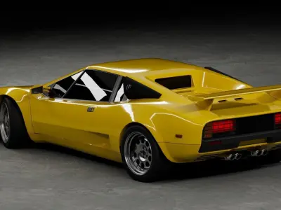 80s 90s generic supercar Low-poly 3D model