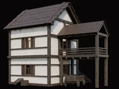 Medieval Village Pack  - 10 Assets - 4K Textures Game Ready Low-poly 3D model