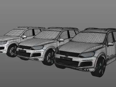 VW Touareg Low-poly 3D model