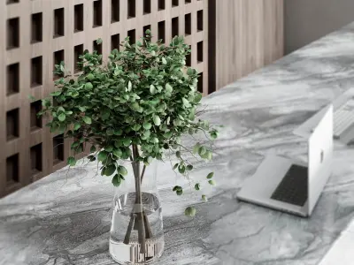 Reception Desk Office Furniture 03 Low-poly 3D model