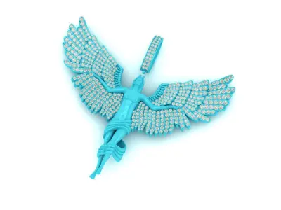 Girl angel diamond pendant 3D print model