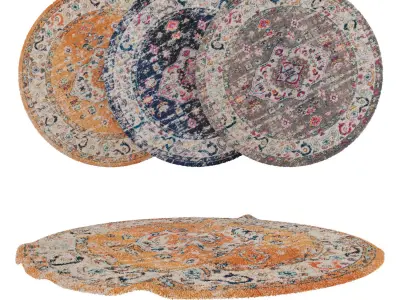 Round Rug Set 108 3D model