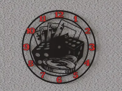 casino wall clock 3D print model