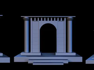 Arch Gate Base Mesh Vol 2  Low-poly 3D model