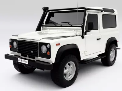 Land Rover Defender 90 1997 Low-poly 3D model