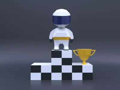 Low Poly RacerModel Origami 3D print model 3D print model  3D print model