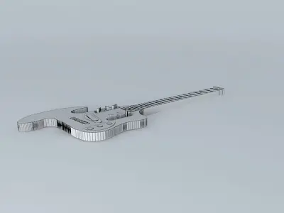 Black electric guitar Free 3D model