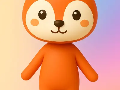 Cartoon Fox character 3d  Low-poly 3D model