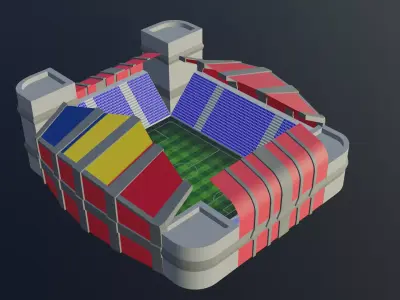 Football Stadium - Romania Low-poly 3D model