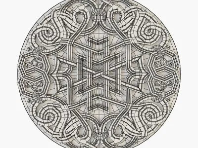 decorative rosette for cnc 3D model