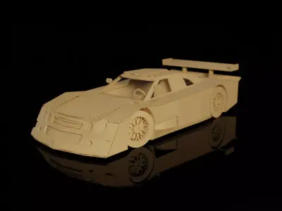 Mercedes-Benz CLK GTR cardboard car 3D model