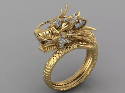 Dragon Diamond Ring 3D print model