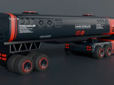 Sci-Fi Heavy Transport Truck 3D model