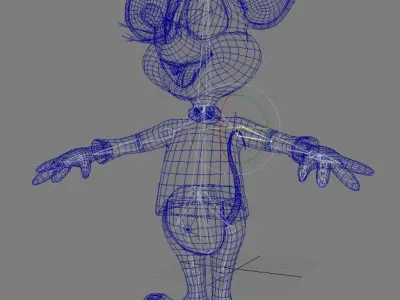 Green Mouse RIGGED Low-poly 3D model