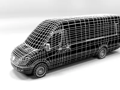 MERCEDES SPRINTER XXL 2008 LOWPOLY Low-poly 3D model