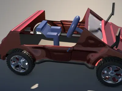 Car 3d model Game Style Two Low-poly 3D model
