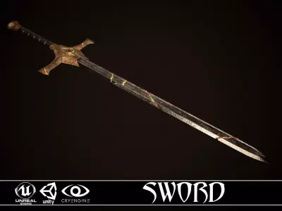 Sword 02 Low-poly 3D model