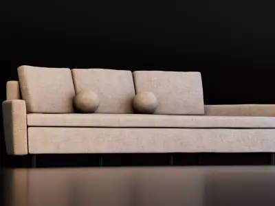 Curved Modern Sofa Low-poly 3D model