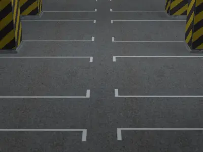 3D Highpoly Parking Lot Blend File 3D model