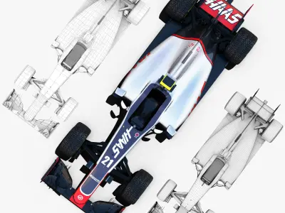 Haas VF16 car Low-poly 3D model