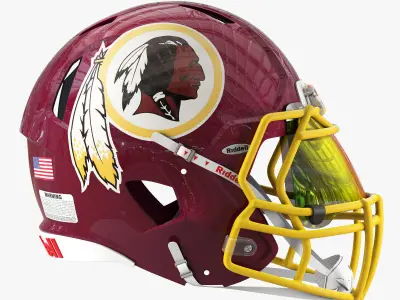 Riddell speed helmet washington redskins 3D model
