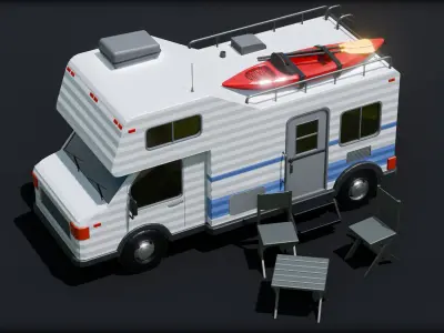 Low Poly Campervan 3D model