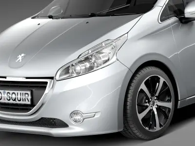 Peugeot 208 3-door 2013 3D model