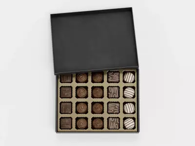 Chocolate Box V2 - Luxury Gift Box Filled with Pralines 3D model
