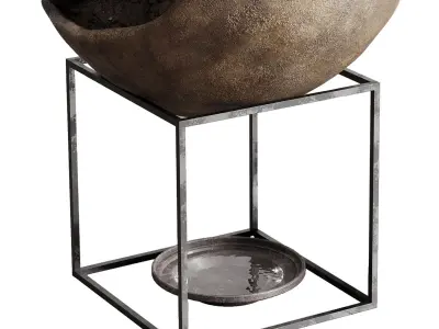 Bonsai 01 indoor plant pot concrete vase 3D model