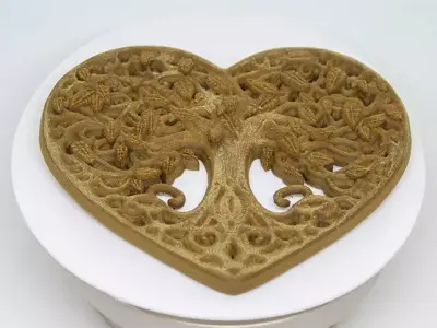 Tree of Life Home Decor and Heart Pendant 3D print model