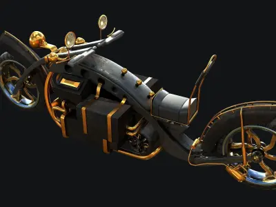 Motorcycle steampunk 3D model