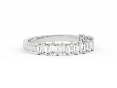 Baguette Wedding Band Ring Womens 3D print model