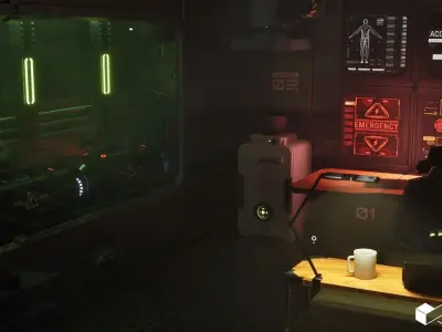 SciFi Engineers Room Environment Low-poly 3D model